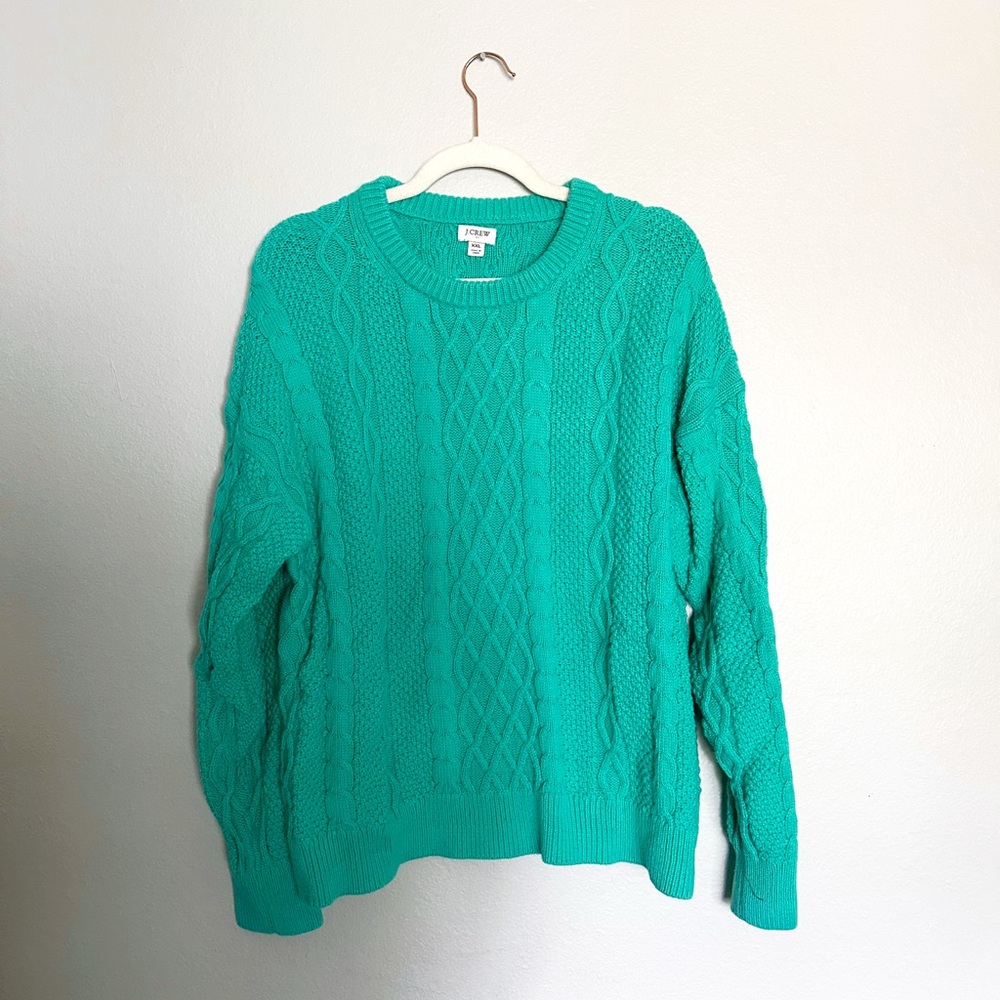 J. Crew Turquoise Cable Knit Sweater